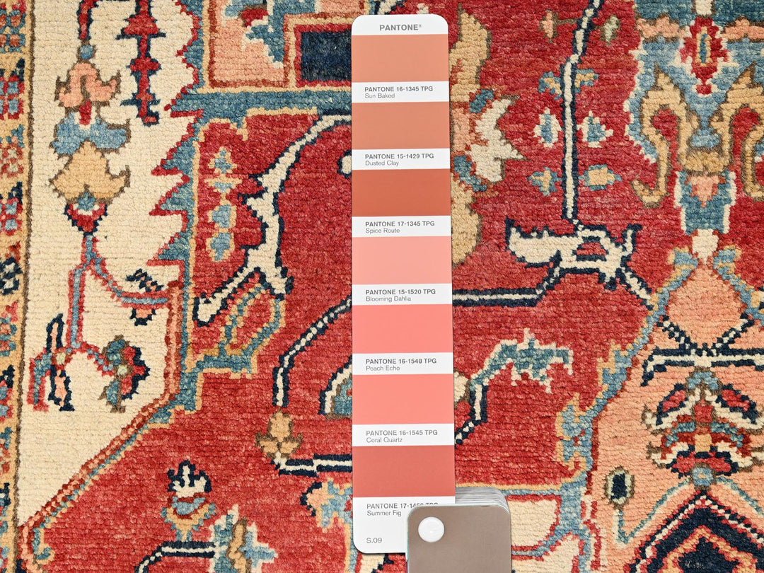 3'11" x 5'11" New Hand Knotted Red Wool Rectangle Oriental Rug - MOA1021502