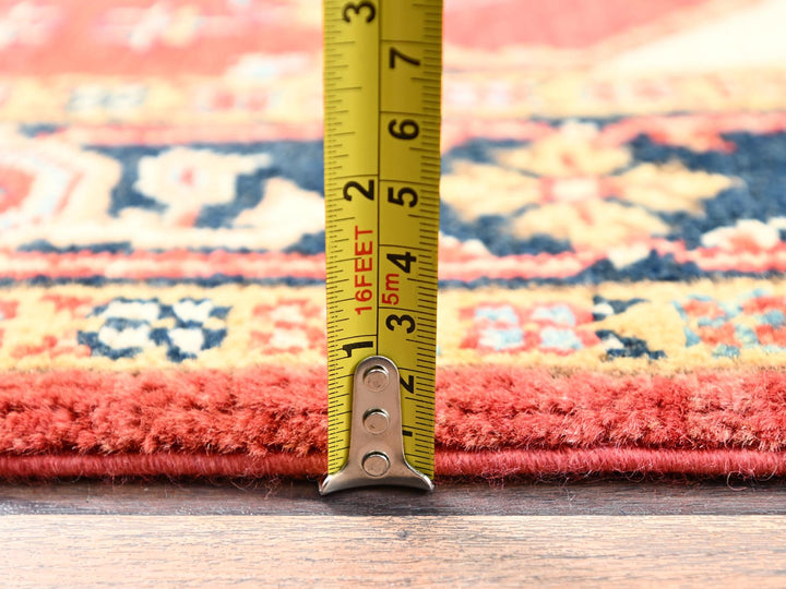 3'11" x 5'11" New Hand Knotted Red Wool Rectangle Oriental Rug - MOA1021502