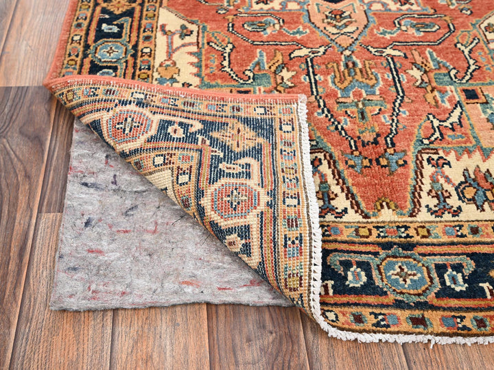 2'11" x 4'11" New Hand Knotted Orange Wool Rectangle Oriental Rug - MOA1021504