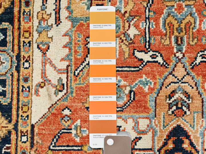 2'11" x 4'11" New Hand Knotted Orange Wool Rectangle Oriental Rug - MOA1021504