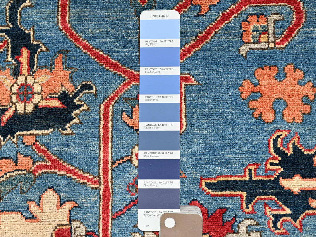 7'10" x 9'7" New Hand Knotted Blue Wool Rectangle Oriental Rug - MOA1021505