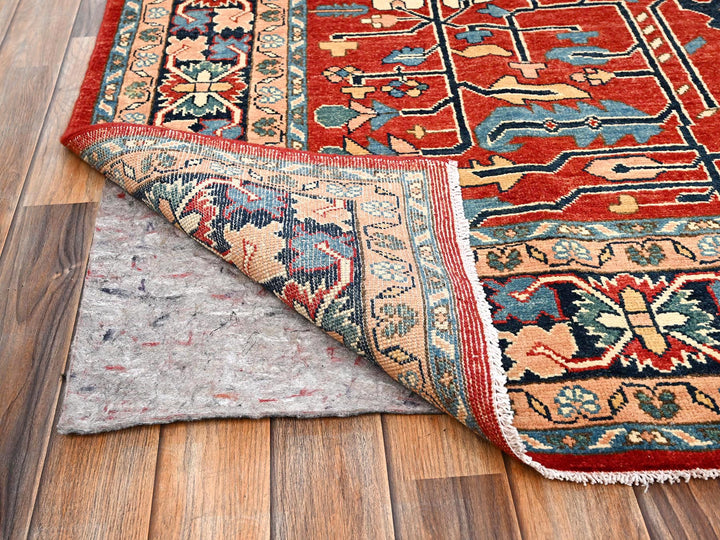 7'10" x 9'7" New Hand Knotted Red Wool Rectangle Oriental Rug - MOA1021507