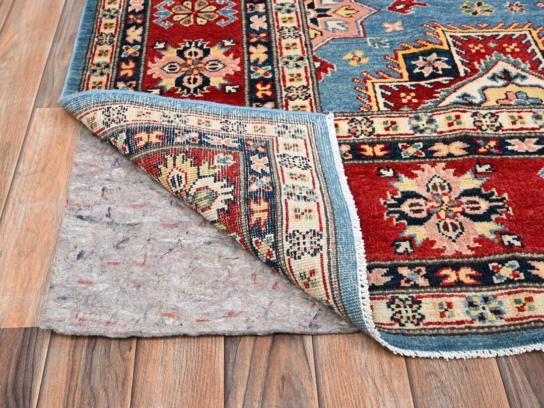 8'0" x 9'9" New Hand Knotted Blue Wool Rectangle Oriental Rug - MOA1021511