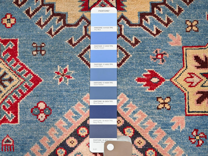 8'0" x 9'9" New Hand Knotted Blue Wool Rectangle Oriental Rug - MOA1021511