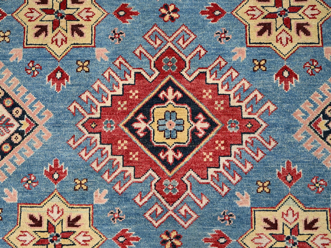 8'0" x 9'9" New Hand Knotted Blue Wool Rectangle Oriental Rug - MOA1021511