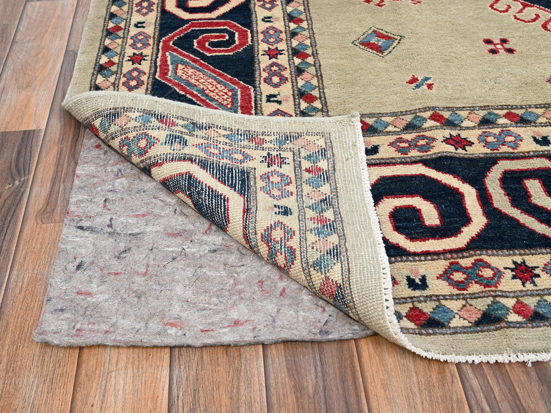 7'11" x 9'7" New Hand Knotted Green Wool Rectangle Oriental Rug - MOA1021512