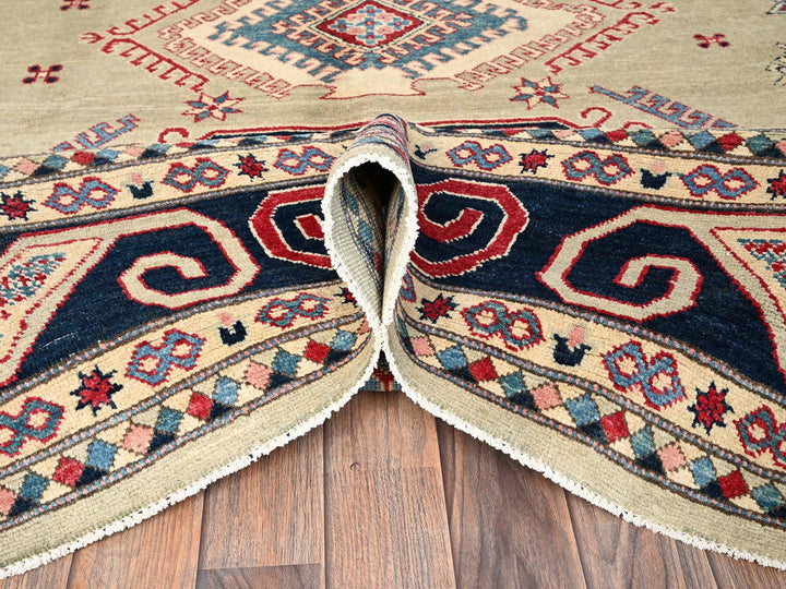 7'11" x 9'7" New Hand Knotted Green Wool Rectangle Oriental Rug - MOA1021512