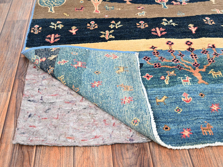 3'11" x 5'11" New Hand Knotted Blue Wool Rectangle Oriental Rug - MOA1021513