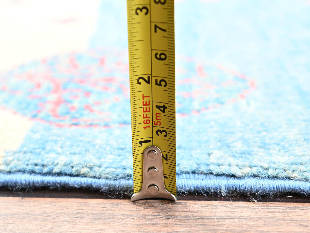 3'11" x 5'11" New Hand Knotted Blue Wool Rectangle Oriental Rug - MOA1021513