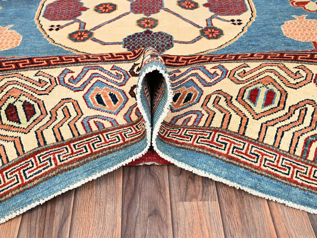 8'0" x 9'9" New Hand Knotted Blue Wool Rectangle Oriental Rug - MOA1021516