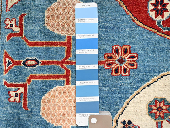 8'0" x 9'9" New Hand Knotted Blue Wool Rectangle Oriental Rug - MOA1021516