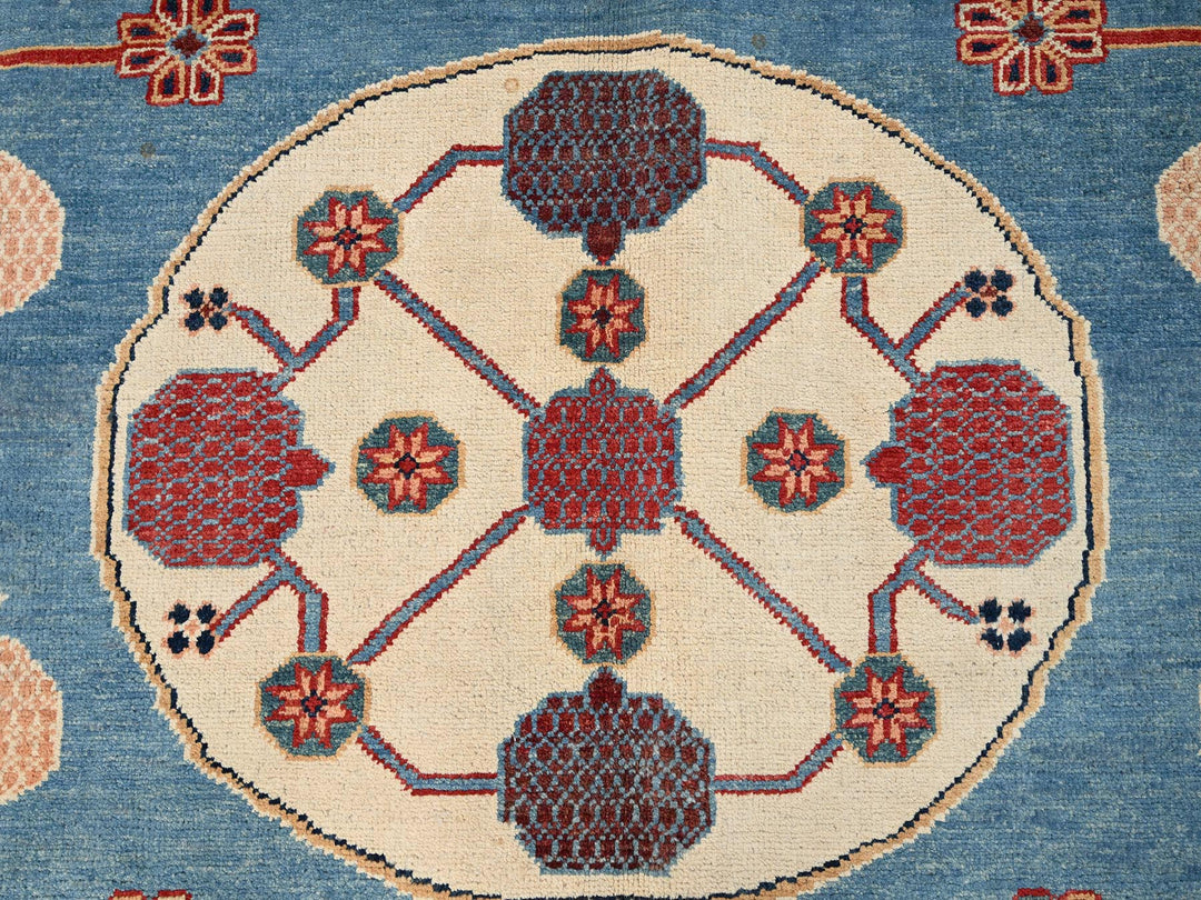 8'0" x 9'9" New Hand Knotted Blue Wool Rectangle Oriental Rug - MOA1021516