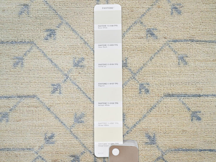 8'10" x 11'11" New Hand Knotted Ivory Wool Rectangle Oriental Rug - MOA1021517