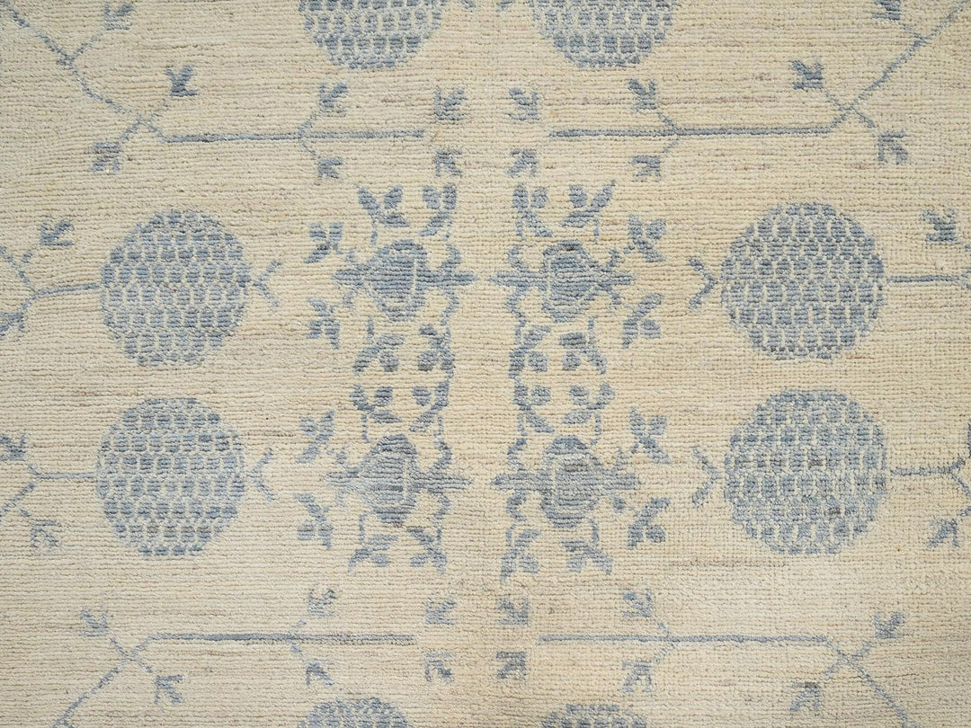 8'10" x 11'11" New Hand Knotted Ivory Wool Rectangle Oriental Rug - MOA1021517