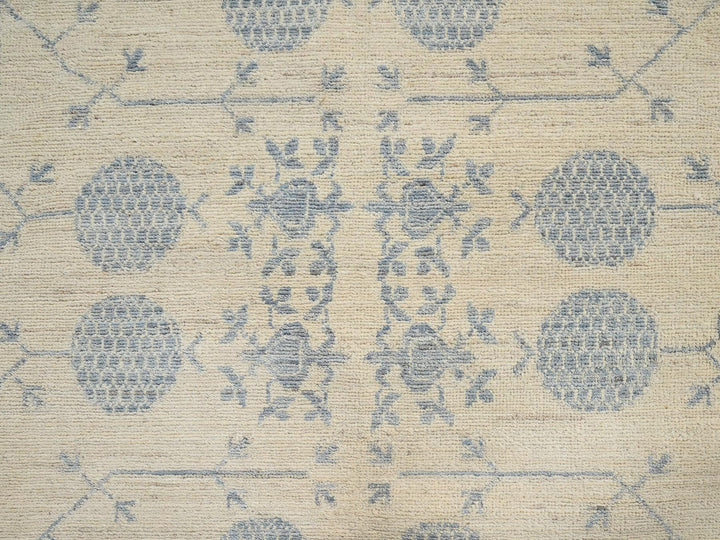 8'10" x 11'11" New Hand Knotted Ivory Wool Rectangle Oriental Rug - MOA1021517