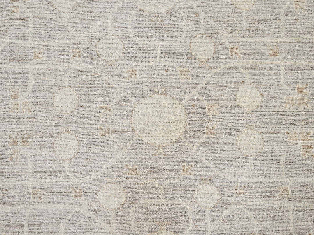 8'9" x 11'6" New Hand Knotted Grey Wool Rectangle Oriental Rug - MOA1021518