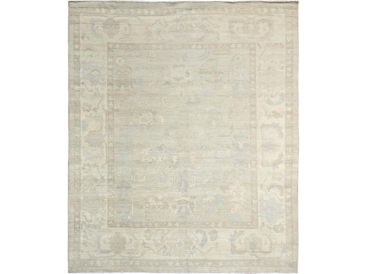 8'3" x 9'6" New Hand Knotted Ivory Wool Rectangle Oriental Rug - MOA1021519