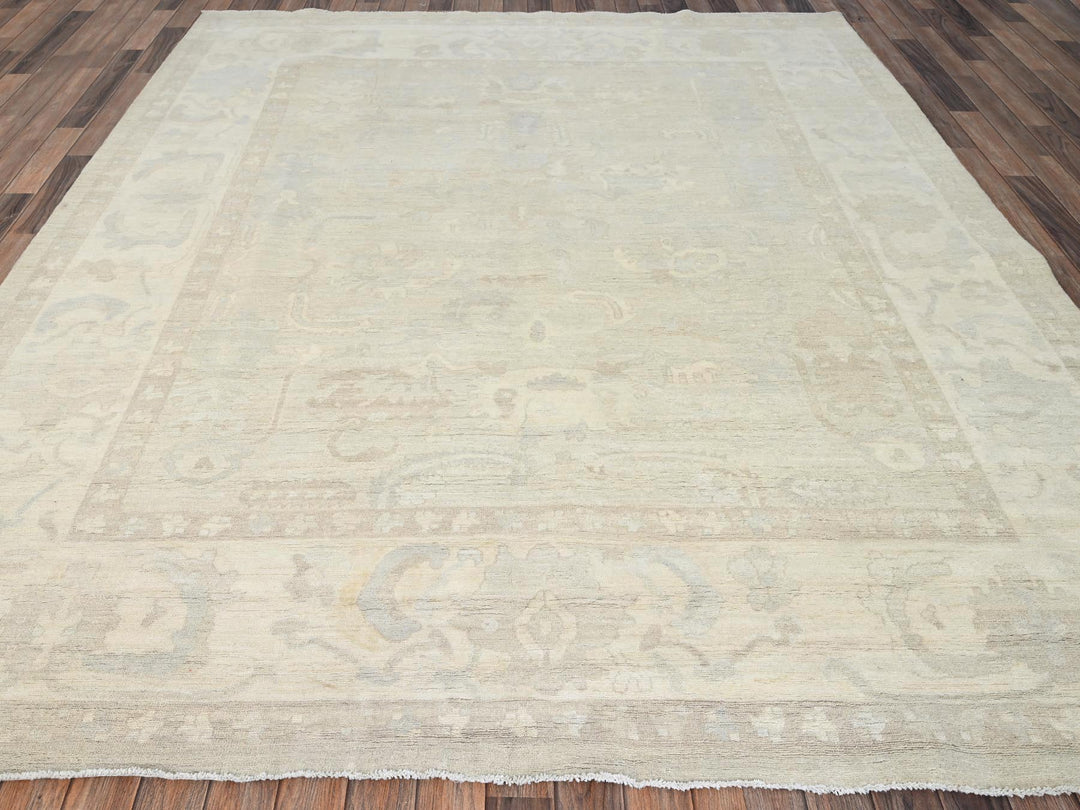 8'3" x 9'6" New Hand Knotted Ivory Wool Rectangle Oriental Rug - MOA1021519