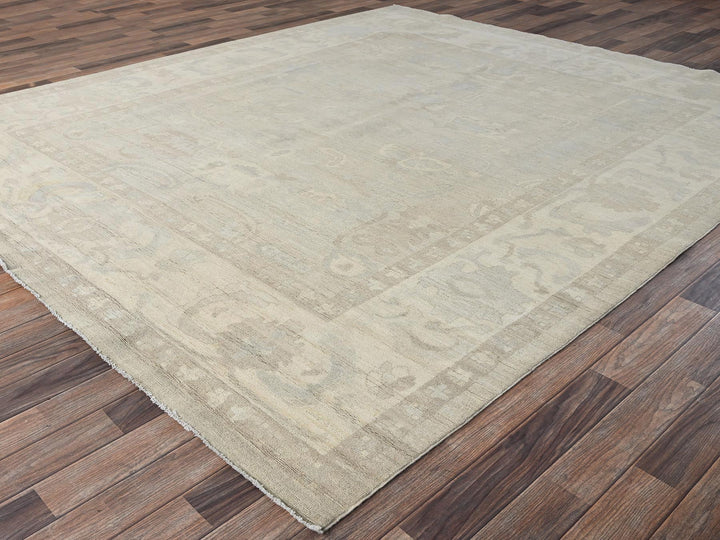 8'3" x 9'6" New Hand Knotted Ivory Wool Rectangle Oriental Rug - MOA1021519