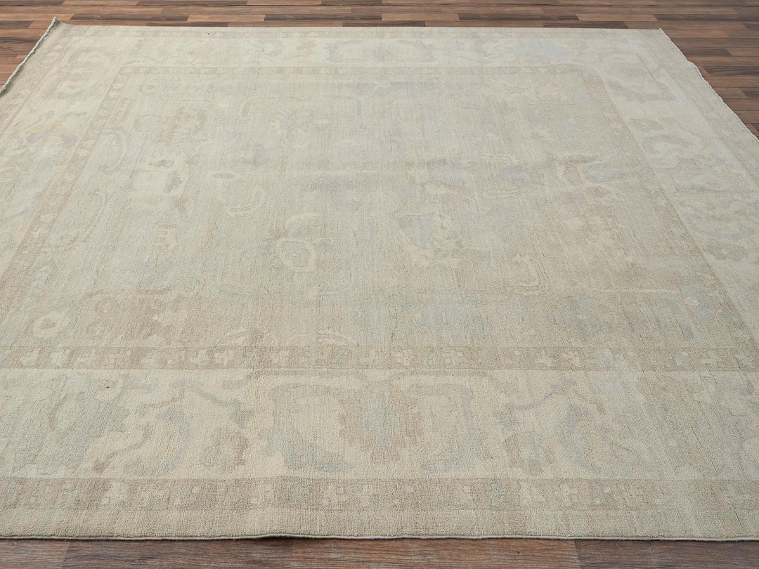 8'3" x 9'6" New Hand Knotted Ivory Wool Rectangle Oriental Rug - MOA1021519