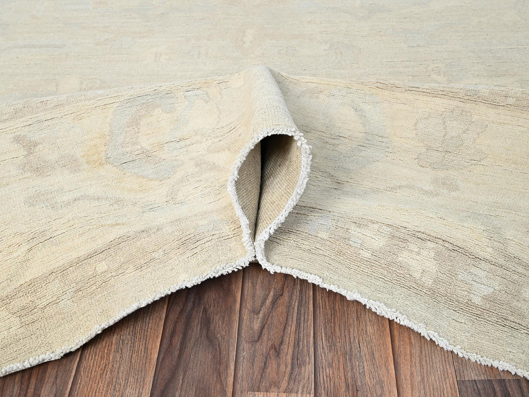 8'3" x 9'6" New Hand Knotted Ivory Wool Rectangle Oriental Rug - MOA1021519