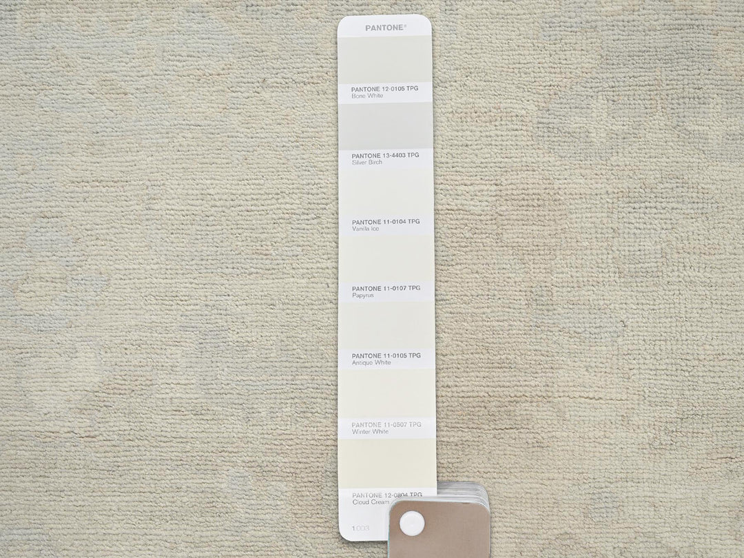 8'3" x 9'6" New Hand Knotted Ivory Wool Rectangle Oriental Rug - MOA1021519