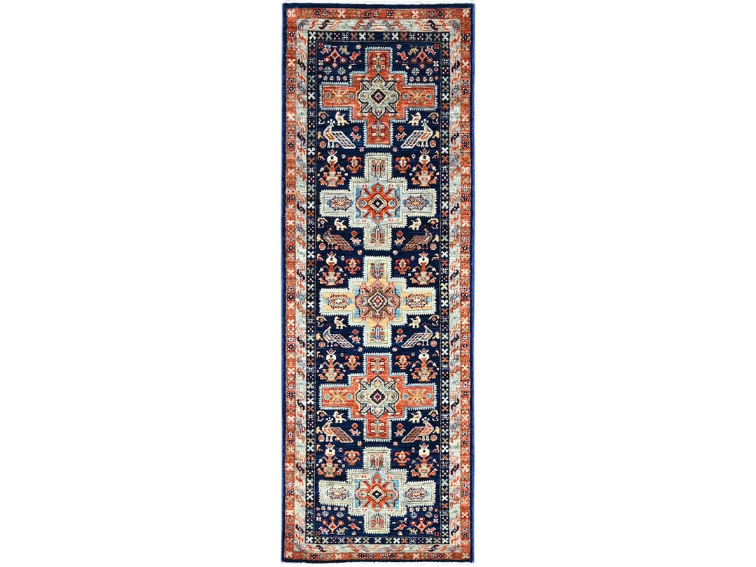 2'0" x 5'10" New Hand Knotted Blue Wool Runner Oriental Rug - MOA102151