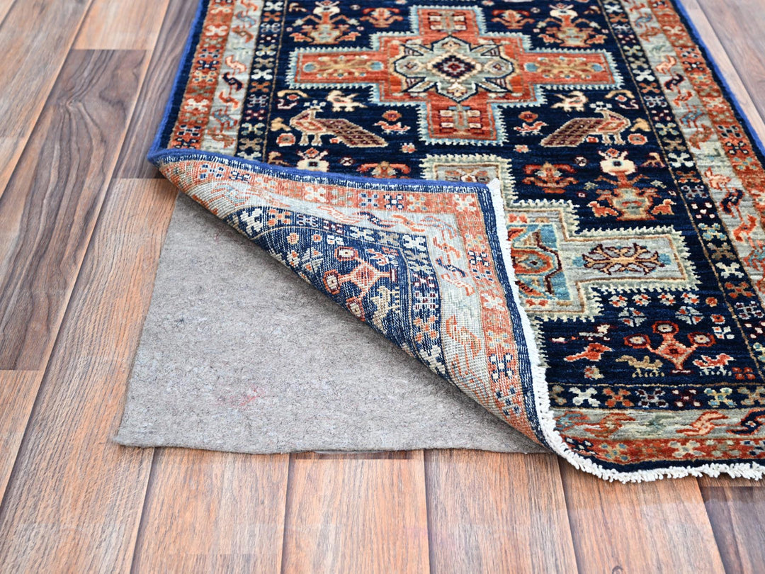 2'0" x 5'10" New Hand Knotted Blue Wool Runner Oriental Rug - MOA102151