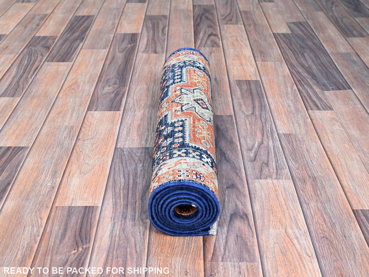2'0" x 5'10" New Hand Knotted Blue Wool Runner Oriental Rug - MOA102151