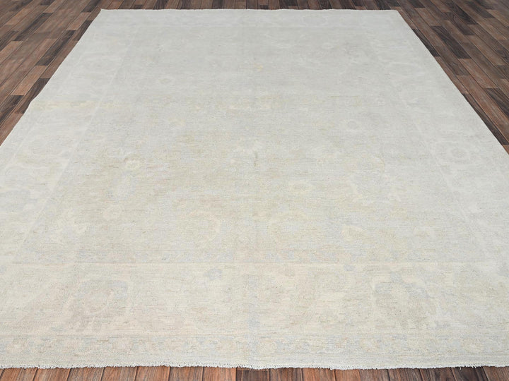 8'1" x 9'10" New Hand Knotted Ivory Wool Rectangle Oriental Rug - MOA1021520
