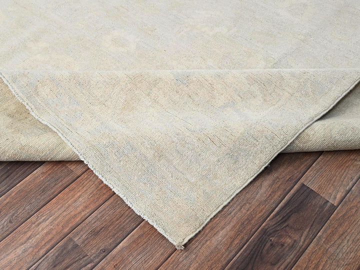 8'1" x 9'10" New Hand Knotted Ivory Wool Rectangle Oriental Rug - MOA1021520