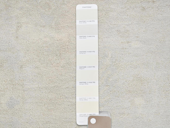 8'1" x 9'10" New Hand Knotted Ivory Wool Rectangle Oriental Rug - MOA1021520