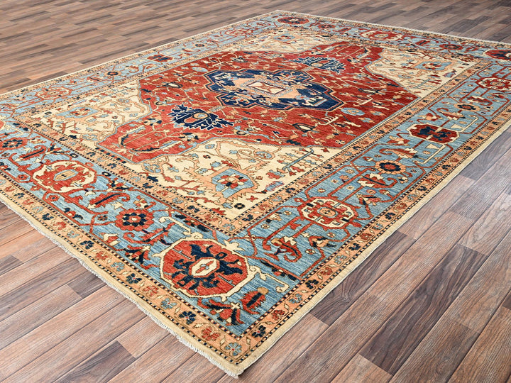 7'11" x 10'4" New Hand Knotted Red Wool Rectangle Oriental Rug - MOA1021521