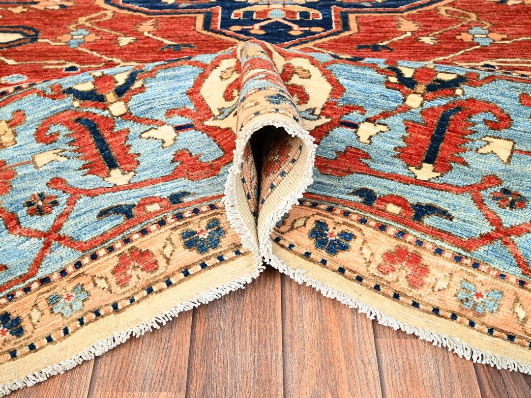 7'11" x 10'4" New Hand Knotted Red Wool Rectangle Oriental Rug - MOA1021521