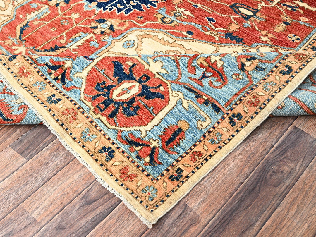 7'11" x 10'4" New Hand Knotted Red Wool Rectangle Oriental Rug - MOA1021521