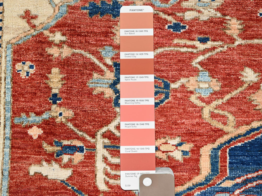 7'11" x 10'4" New Hand Knotted Red Wool Rectangle Oriental Rug - MOA1021521