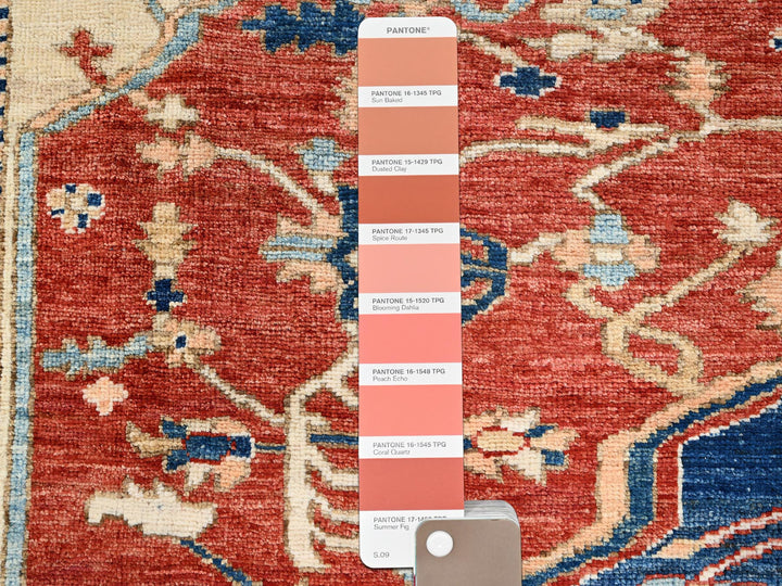 7'11" x 10'4" New Hand Knotted Red Wool Rectangle Oriental Rug - MOA1021521