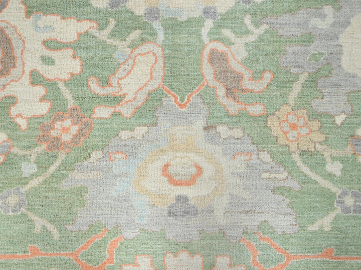 8'11" x 11'10" New Hand Knotted Green Wool Rectangle Oriental Rug - MOA1021522