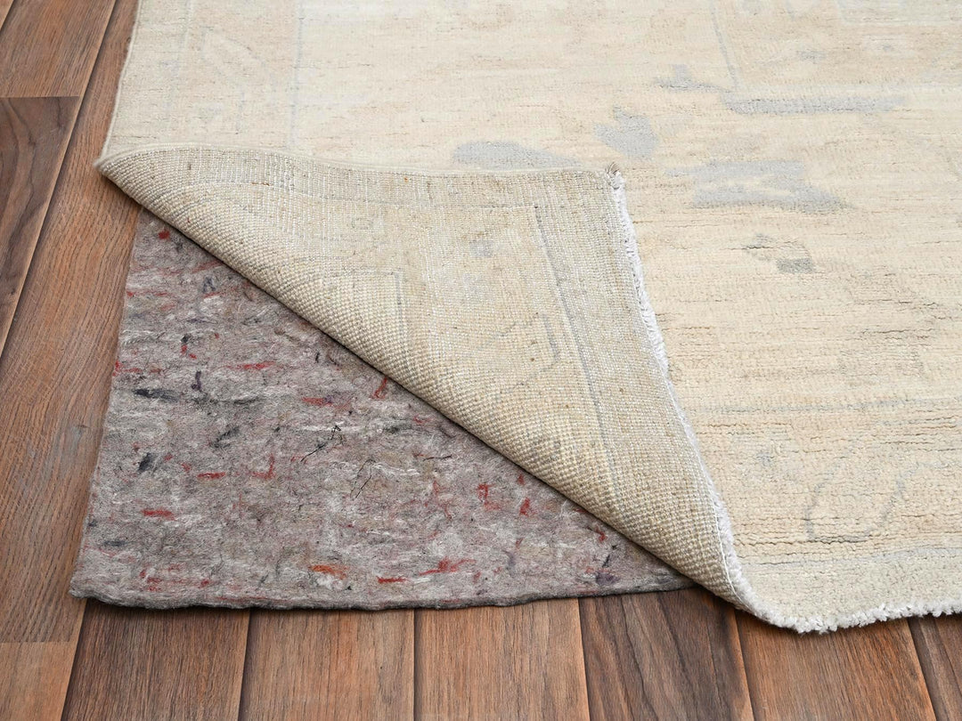 11'11" x 14'2" New Hand Knotted Ivory Wool Rectangle Oriental Rug - MOA1021523