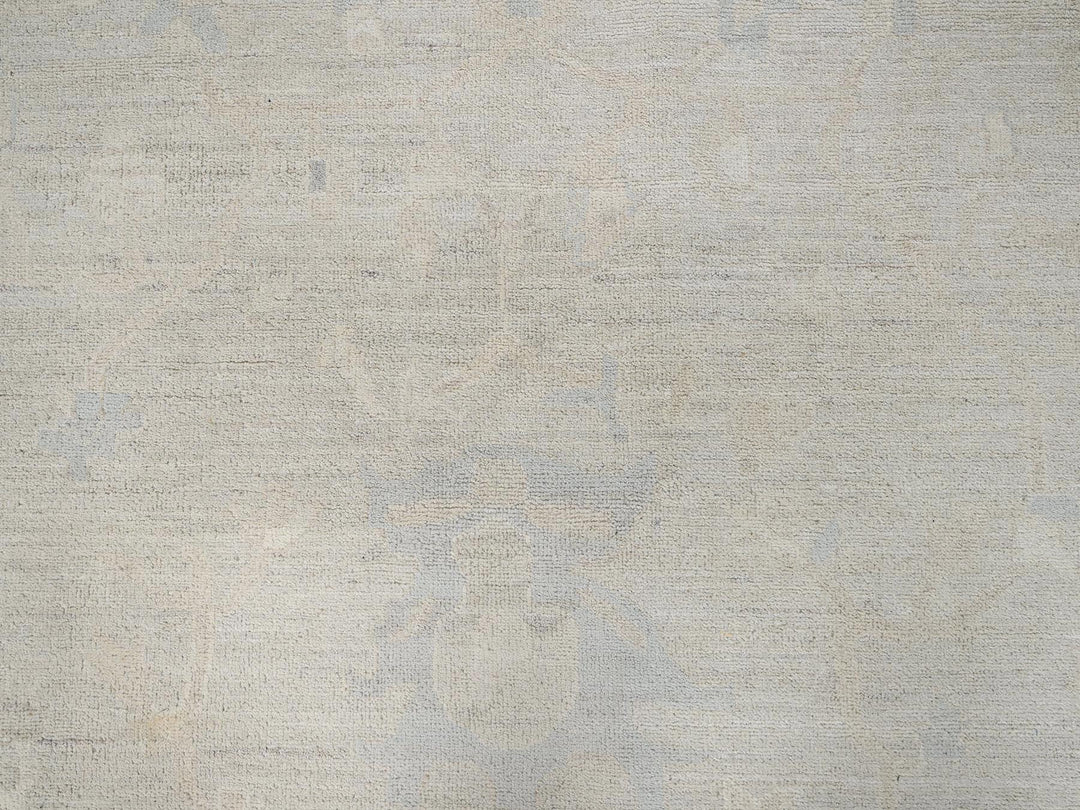 11'11" x 14'2" New Hand Knotted Ivory Wool Rectangle Oriental Rug - MOA1021523