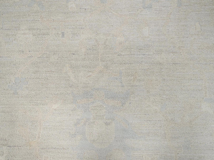 11'11" x 14'2" New Hand Knotted Ivory Wool Rectangle Oriental Rug - MOA1021523