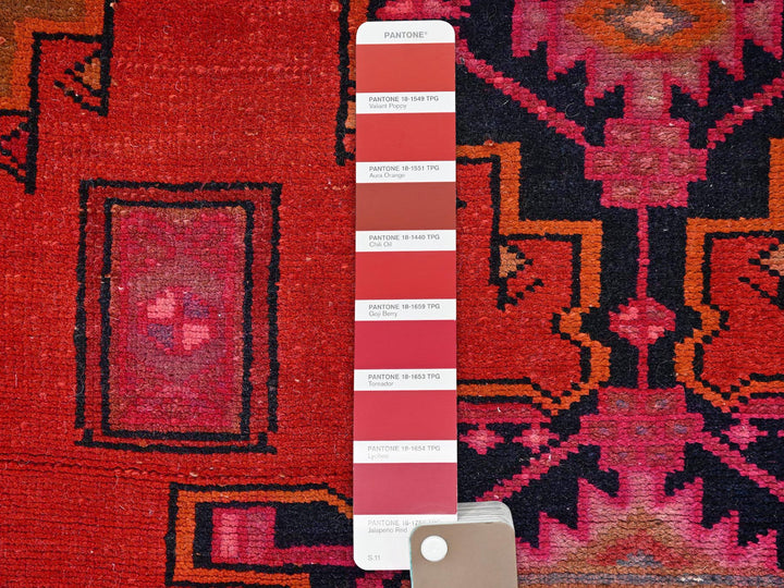 2'7" x 11'11" Vintage Hand Knotted Red Wool Runner Oriental Rug - MOA1021524