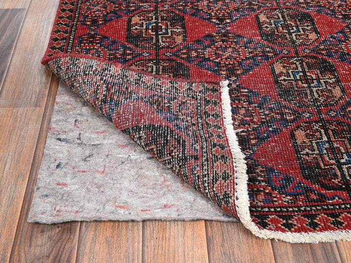 2'7" x 9'0" Vintage Hand Knotted Red Wool Runner Oriental Rug - MOA1021526