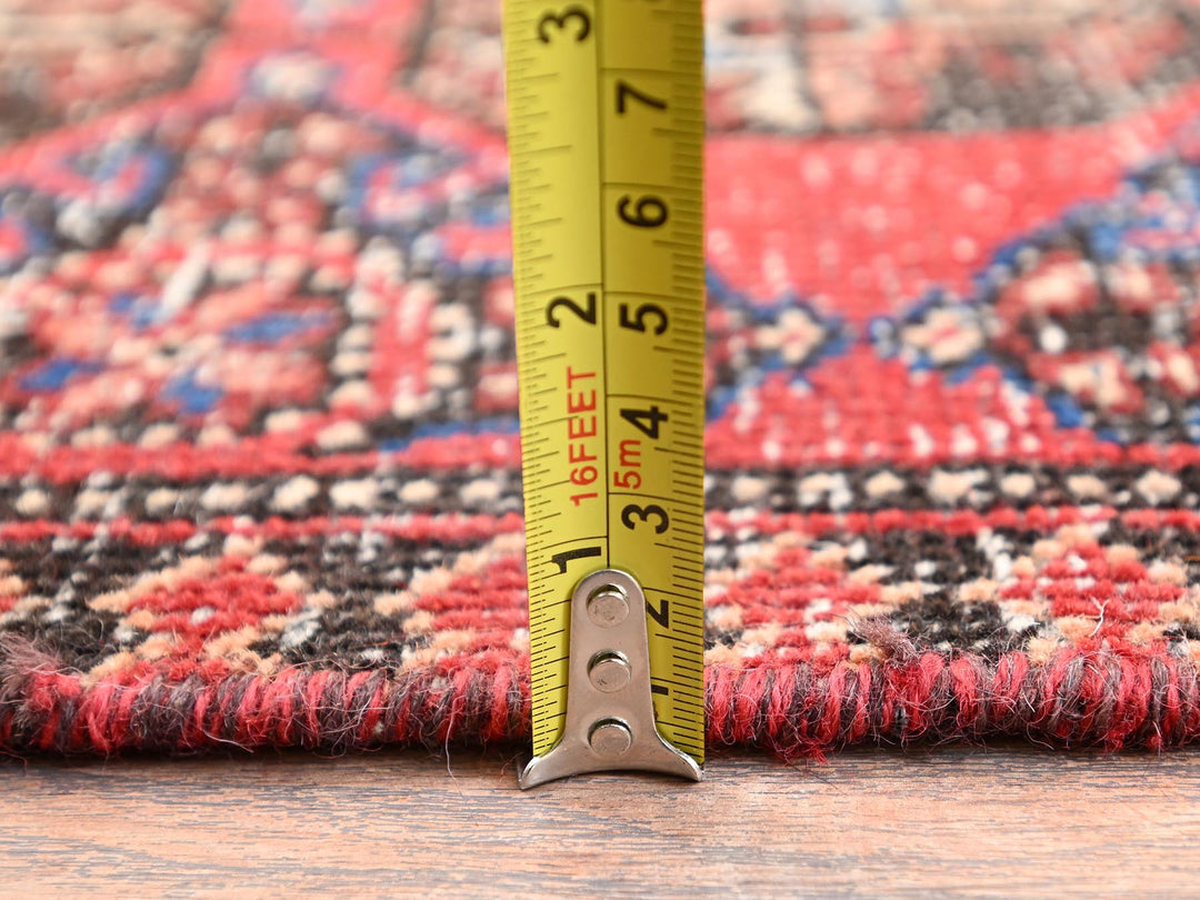 2'7" x 9'0" Vintage Hand Knotted Red Wool Runner Oriental Rug - MOA1021526
