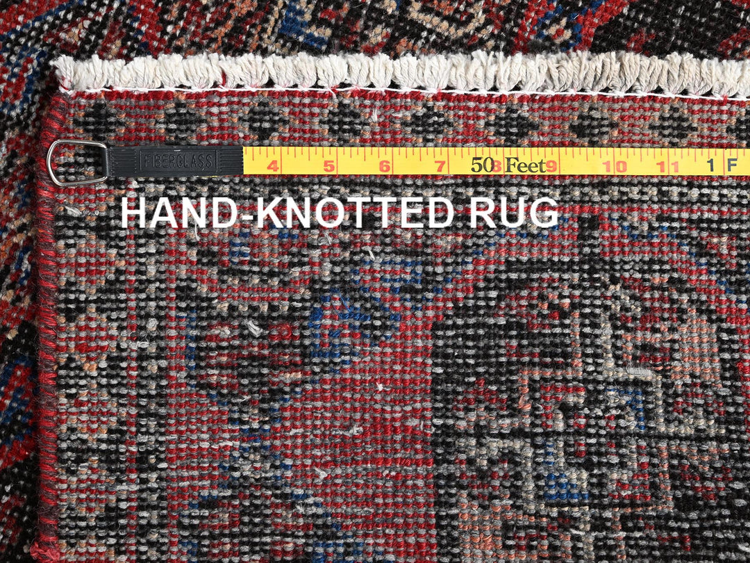2'7" x 9'0" Vintage Hand Knotted Red Wool Runner Oriental Rug - MOA1021526