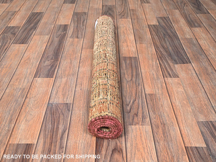 2'9" x 5'6" Vintage Hand Knotted Pink Wool Runner Oriental Rug - MOA1021527