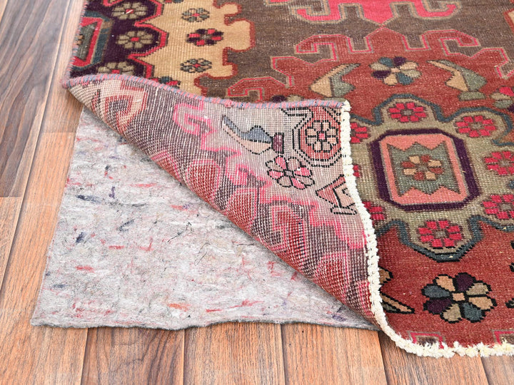 3'0" x 9'5" Vintage Hand Knotted Brown Wool Runner Oriental Rug - MOA1021528