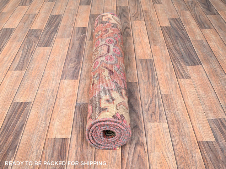 3'0" x 9'5" Vintage Hand Knotted Brown Wool Runner Oriental Rug - MOA1021528