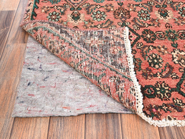 2'6" x 8'10" Vintage Hand Knotted Pink Wool Runner Oriental Rug - MOA1021529