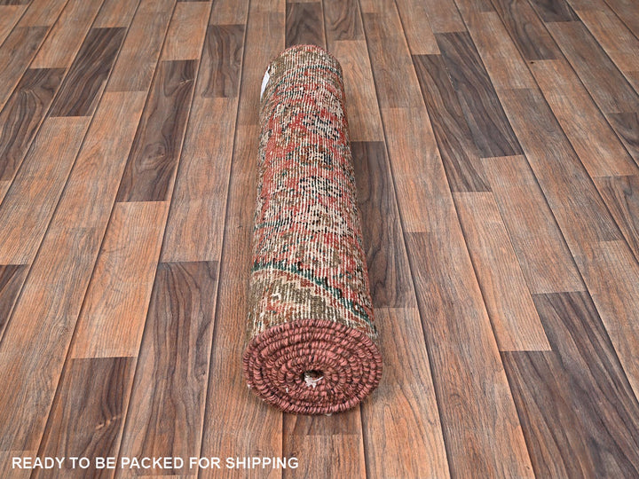 2'6" x 8'10" Vintage Hand Knotted Pink Wool Runner Oriental Rug - MOA1021529